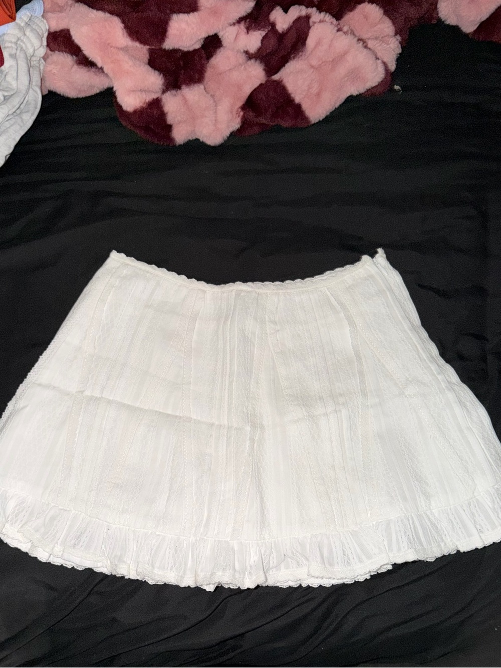 Peach Love California White Tiered Ruffle Mini Skirt